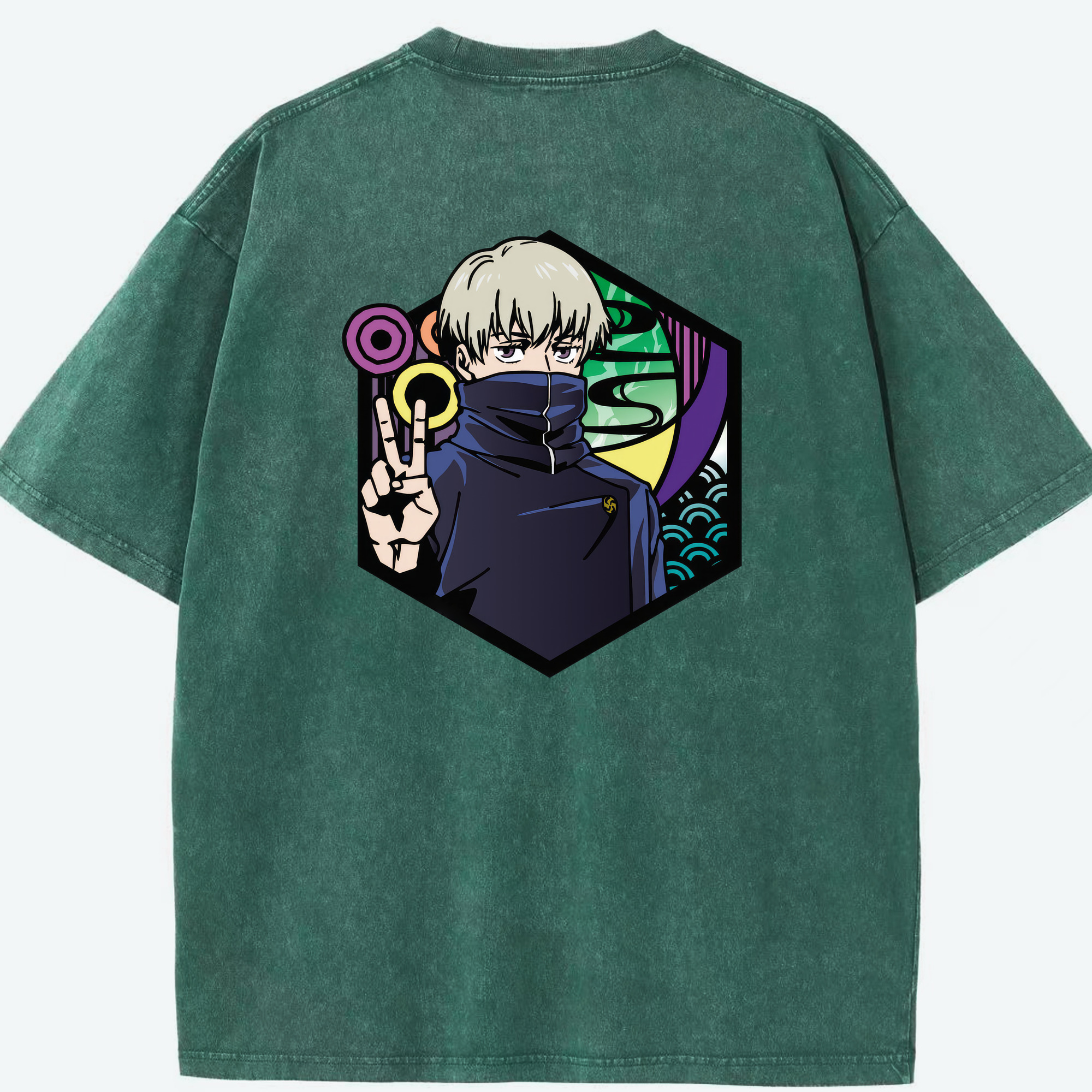 （画像用） 呪術廻戦 Jujutsu Kaisen 綿100% ヴィンテージ風 半袖Tシャツ（背面プリント）